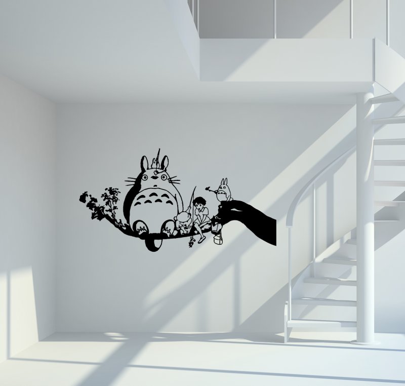 Mein Nachbar Totoro auf einem Ast Wandtattoo